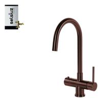 Selsiuz Inox kokend water kraan met titanium combi boiler en C-uitloopkraan copper