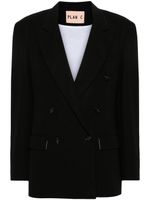 Plan C blazer en coton à boutonnière croisée - Noir