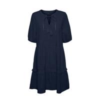 VERO MODA A-lijn jurk VMIBIA van biologisch katoen donkerblauw