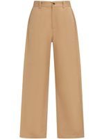 Marni pantalon droit à taille à logo - Marron