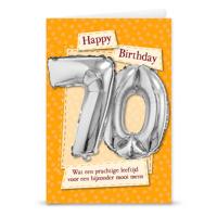 Kaart met folieballon 70 jaar