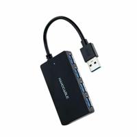 NANOCABLE 10.16.4403 - USB 3.0 hub met 4 USB 3.0-poorten, USB-A/stekker naar USB 3.0/bus, zwart, 15 cm