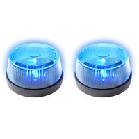 Set van 2x stuks blauwe politie LED zwaailampen/zwaailichten met sirene 10 cm