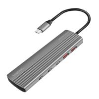 LogiLink UA0415 - Ultra-Slim USB 3.2 Gen2 Hub, 2X USB-A, 8X USB-C, met PD (Power Delivery), 100W, Space Grey