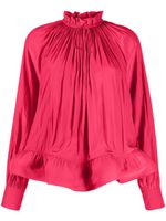 Lanvin blouse volantée à col froncé - Rouge - thumbnail