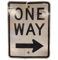 One Way Metalen Straatbord - Origineel - 61 x 46 cm - thumbnail