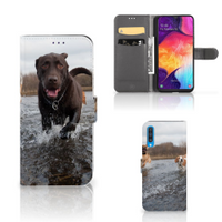 Samsung Galaxy A50 Telefoonhoesje met Pasjes Honden Labrador - thumbnail