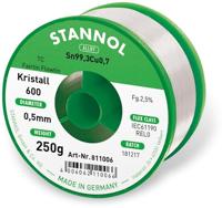 Stannol 811006 Fairtin Kristall 600 Soldeerdraad, loodvrij Sn99.3Cu0.7, 0,5 mm x 250 g