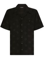 Dolce & Gabbana chemise en soie à logo jacquard - Noir