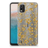 Nokia C21 Plus TPU Case Gouden Bloemen - thumbnail