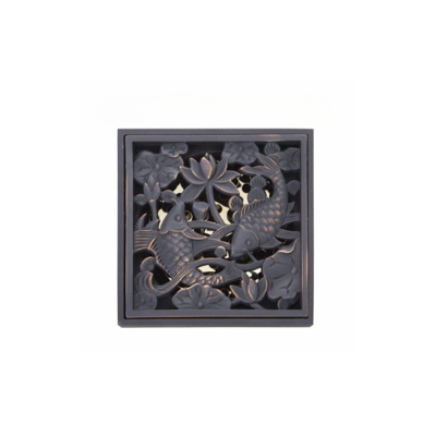 Sierlijke Olie Brons Doucheput met Vissenmotief