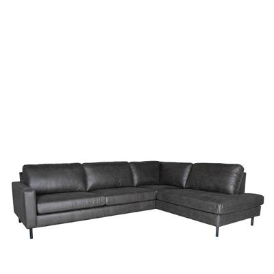 LABEL51 Hoekbank Genua - Antraciet - Microfiber - 2,5-Zits + Ottomane