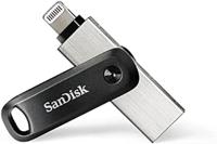 SanDisk IXpand Flashdrive Go 128 GB (USB 3.0 Poort, Wachtwoordbeveiliging, Sleutelring, Voor IPhone/IPad, PC En Mac) Zwart