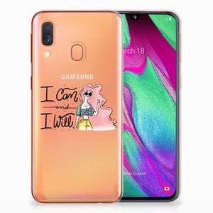 Samsung Galaxy A40 Telefoonhoesje met Naam i Can