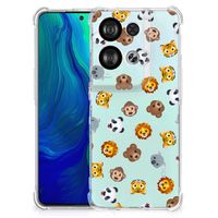 Doorzichtige Silicone Hoesje voor OPPO Reno8 Dieren Emojis - thumbnail