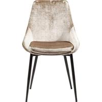 Kare Design stoel East Side Pearl, beige, eetkamerstoel, fluwelen look, stalen poten, modern, woonkamer, eetkamer, 95 x 52 x 63 cm (H x B x D)