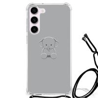 Samsung Galaxy S23 Stevig Bumper Hoesje Grijs Baby Olifant