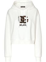 Dolce & Gabbana hoodie en coton à patch logo - Blanc - thumbnail