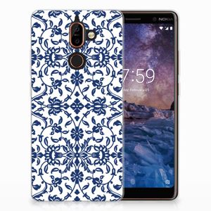 Nokia 7 Plus TPU Case Flower Blue