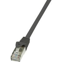 LogiLink CP1023S RJ45 Netwerkkabel, patchkabel CAT 5e F/UTP 0.50 m Zwart Snagless 1 stuk(s)