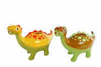 DinoWorld spaarpot groen/oranje a2 aardew 21,5x8,3x16,6cm