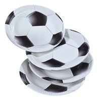 Papieren voetbal bordjes 8 stuks van 23 cm   - - thumbnail