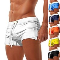 Voor heren Boardshorts Zwemshorts Lange zwembroeken Zwembroek Trekkoord Elastische taille Zak met rits Effen Kleur Ademend Sneldrogend Korte Casual Dagelijks Strand Modieus Klassieke Stijl Leger Lightinthebox - thumbnail