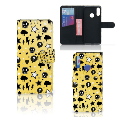 Telefoonhoesje met Naam Motorola Moto E6 Plus Punk Geel