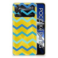 Xiaomi Poco X4 Pro 5G TPU bumper Zigzag Blauw