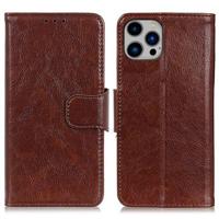 iPhone 15 Pro Max Elegant Series Portemonnee Hoesje - Bruin - thumbnail