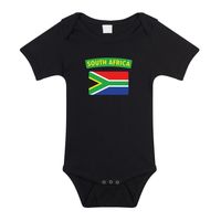 South-Africa romper met vlag Zuid-Afrika zwart voor babys - thumbnail