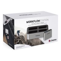 Kingston Technology Workflow Station Bedraad USB 3.2 Gen 2 (3.1 Gen 2) Type-C Zwart, Zilver - thumbnail