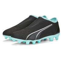 PUMA Ultra Match + Laceless FG/AG Eclipse - Zwart/Wit/Turquoise Kinderen