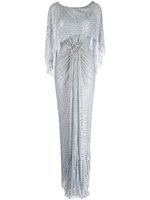 Jenny Packham robe Mae longue à sequins brodés - Bleu