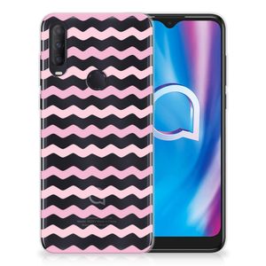 Alcatel 1S (2020) TPU bumper Waves Roze