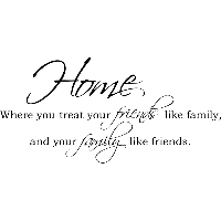 Home, friends and family - Muursticker