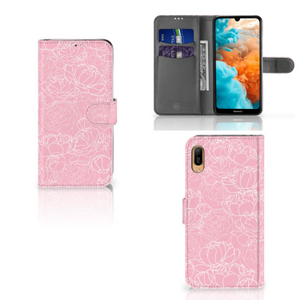 Huawei Y6 (2019) Hoesje White Flowers