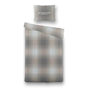 Flanellen Dekbedovertrek McGregor Taupe Tartan - Eenpersoons (140x240 cm) - Taupe - Dessin: Ruiten - McGregor - Dekbed-Discounter.nl