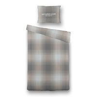 Flanellen Dekbedovertrek McGregor Taupe Tartan - Eenpersoons (140x240 cm) - Taupe - Dessin: Ruiten - McGregor - Dekbed-Discounter.nl - thumbnail