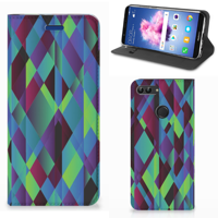 Huawei P Smart Stand Case Abstract Green Blue