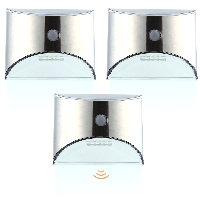 3x solar wandlamp flint rvs met bewegingsmelder op zonne energie koud wit