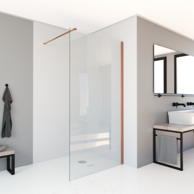 Mueller Slimline inloopdouche koper 120x200cm anti-kalk coating Mueller Slimline inloopdouche koper 120x200cm anti-kalk coating