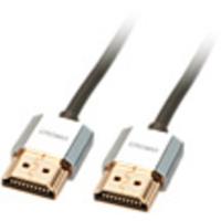 LINDY 41672 HDMI-kabel HDMI Aansluitkabel HDMI-A-stekker, HDMI-A-stekker 2.00 m Grijs 4K UHD, OFC-kabel, Rond, Afgeschermd (dubbel), Extreem dun, Vergulde - thumbnail