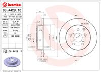 Remschijf BREMBO, Remschijftype: Massief, u.a. für Toyota