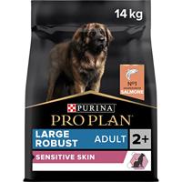 Pro Plan Hond Large Robust Adult Sensitive Skin Hondenvoer, Hondenbrokken voor Honden van Grote Rassen - Robuuste Lichaamsbouw - Gevoelige Huid, met Zalm, 14kg
