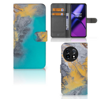 OnePlus 11 Bookcase Marble Blue Gold - thumbnail