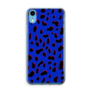 Blue Leopard: iPhone XR Transparant Hoesje