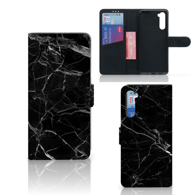 OnePlus Nord Bookcase Marmer Zwart - Origineel Cadeau Vader