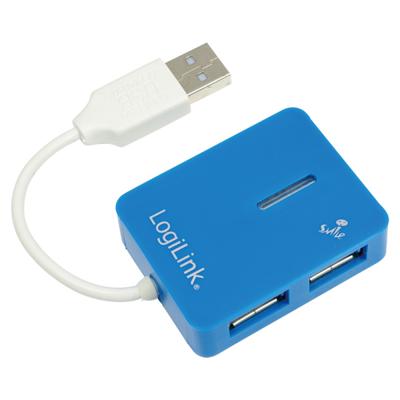 LogiLink USB 2.0 4-Port Hub 480 Mbit/s Blauw