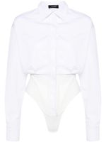 Mugler body en popeline à plis - Blanc